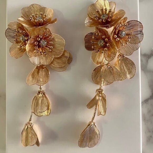 Silver Drop kate Middleton Statement Earrings!!!! NWOT!!!! - Picture 5 of 5